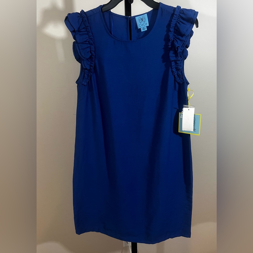 CeCe Womens Blue Sleeveless Dress - Size 6 NWT